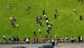 Aerial view of Sports Day at Shane O\'Neill\'s Hurling Club Glenarm Co Antrim Northern Ireland